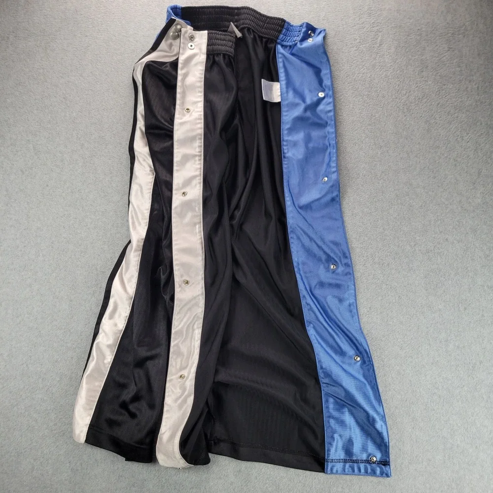 Nike‎ Kids Vintage Tear Away Track Pants Black Blue Snap Side Warmup L 14-16